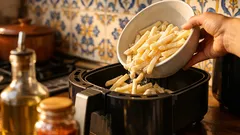 O truque do amido de milho para batatas fritas estaladiças na fritadeira de ar