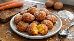 Sonhos de cenoura fofos e dourados: receita simples para um lanche caseiro