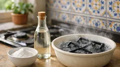 Como limpar as grelhas e queimadores do fogão com vinagre e bicarbonato sem esfregar à força