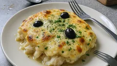 Bacalhau gratinado no forno: cremoso por dentro e bem dourado por cima