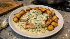 Peitos de frango com molho de natas e ervas: cremoso, simples e sempre suculento