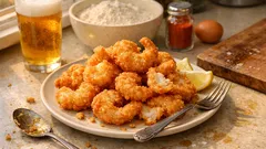 Camarões fritos com cerveja: polme leve e estaladiço pronto em 20 minutos