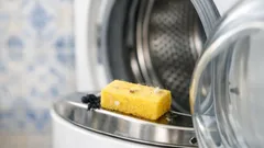 O truque da esponja na máquina de lavar que reduz fiapos e pêlos na roupa