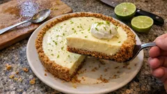 Tarte crocante de lima: base de bolacha estaladiça e creme bem cítrico