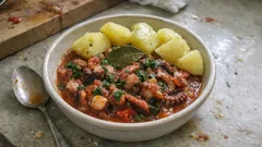 Polvo estufado à moda do Douro: molho rico e polvo sempre tenro