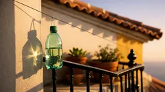 Garrafas verdes com água na varanda: truque contra mosquitos ou erro que os atrai