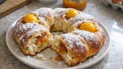 Coroa pascal caseira com doce de abóbora: massa fofa, húmida e fácil de moldar