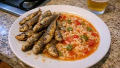 Jaquinzinhos crocantes com arroz malandrinho de pimentos — receita passo a passo