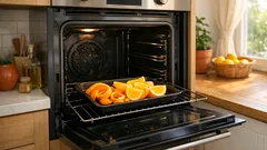 O truque das cascas de laranja para tirar o cheiro do forno sem esforço