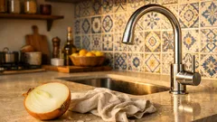 O truque da cebola para tirar calcário da bancada e devolver brilho