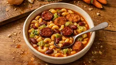 Massada de enchidos malandrinha num só tacho: cremosa, fumada e perfeita para dias frios