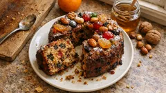 Bolo natalício húmido com mel e frutos secos — fica ainda melhor no dia seguinte