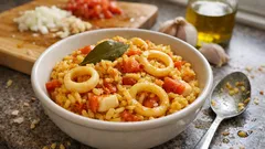 Paelha de lulas e delícias do mar: arroz solto, aromático e sem complicações