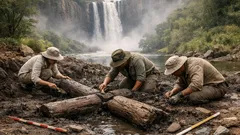 Descoberta em Kalambo Falls revela estrutura de madeira com 476 mil anos e muda a Pré-História