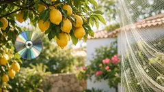 Pendurar CDs no limoeiro resulta mesmo para afastar aves e proteger os limões