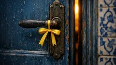 O significado da fita amarela na porta de entrada e porque está a aparecer em tantas casas