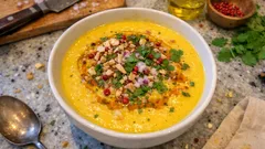 Sopa fria de manga com limão e especiarias — fresca, cremosa e muito fácil