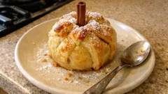 Maçã assada na air fryer com massa folhada — dourada por fora, macia por dentro