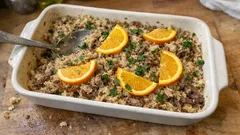Arroz de pato da avó Lina: receita de forno com um toque de laranja