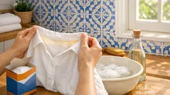 O truque do bicarbonato e vinagre que devolve o branco à roupa amarelada
