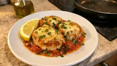 Medalhões de pescada no forno com tomate e queijo — gratinado leve e suculento