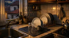 O tapete de silicone que está a substituir o escorredor de pratos em cozinhas pequenas