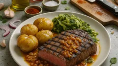 Posta mirandesa na grelha com molho rápido de alho e vinagre (fica mesmo suculenta)