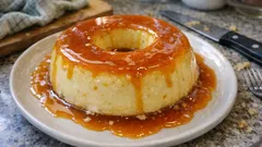 Pudim de leite condensado bem lisinho: caramelo dourado e um toque de laranja