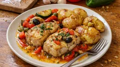 Garoupa assada com batatas a murro: simples, suculenta e com molho do tabuleiro