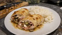 Bifinhos de peru no forno com ricota e presunto: simples, cremosos e cheios de sabor