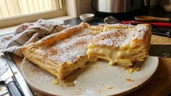 Tarte folhada de natas e leite condensado: cremosa por dentro, estaladiça por fora