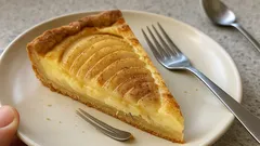 Tarte de peras com canela: simples, cremosa e com base bem estaladiça