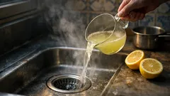 Água quente com limão no ralo: o truque simples que elimina maus cheiros e previne entupimentos