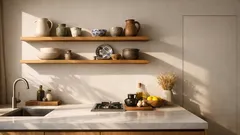 Tendências de cozinha 2026: menos armários superiores, mais luz e personalidade