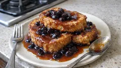 Rabanadas à portuense com molho de Vinho do Porto e passas — douradas e macias
