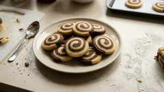 Bolachas caracóis bicolores: receita com 5 ingredientes e espiral bem marcada