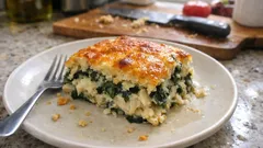 Empadão de bacalhau com espinafres: puré cremoso e um gratinado que fica perfeito